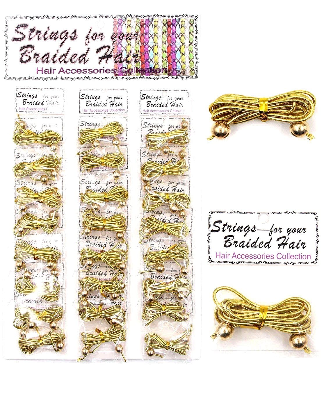 DK USA Hair accessories String for Braid Hair, Pack of 24