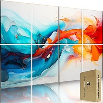 Soon Global 8-Pack Acoustical Wall Panels, 48 X 41 Inches Art Acoustic Panels, Decorative Acoustic Panels, Acoustic Wall Panels, Sound Absorbing Wall Art, Whirling Tones