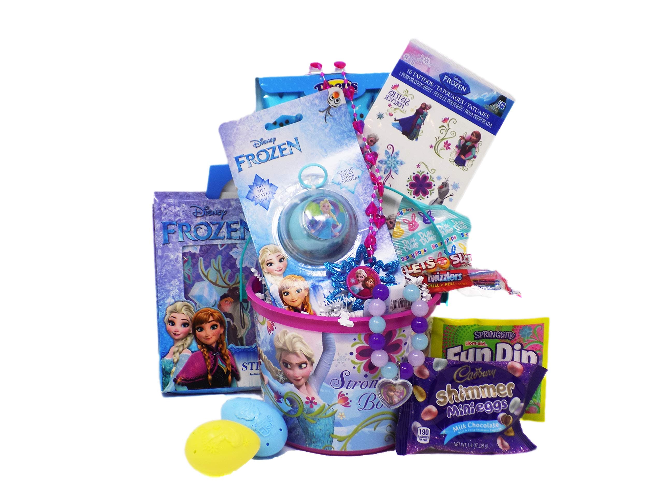 "Let's Bring Back Summer!" Bright & Cheerful Disney Frozen Easter Candy Toy Gift Basket