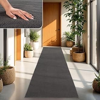 TT Home Large Rug Short Pile Monochrome Modern Design Washable, colour: Anthracite, Size:60x100 cm