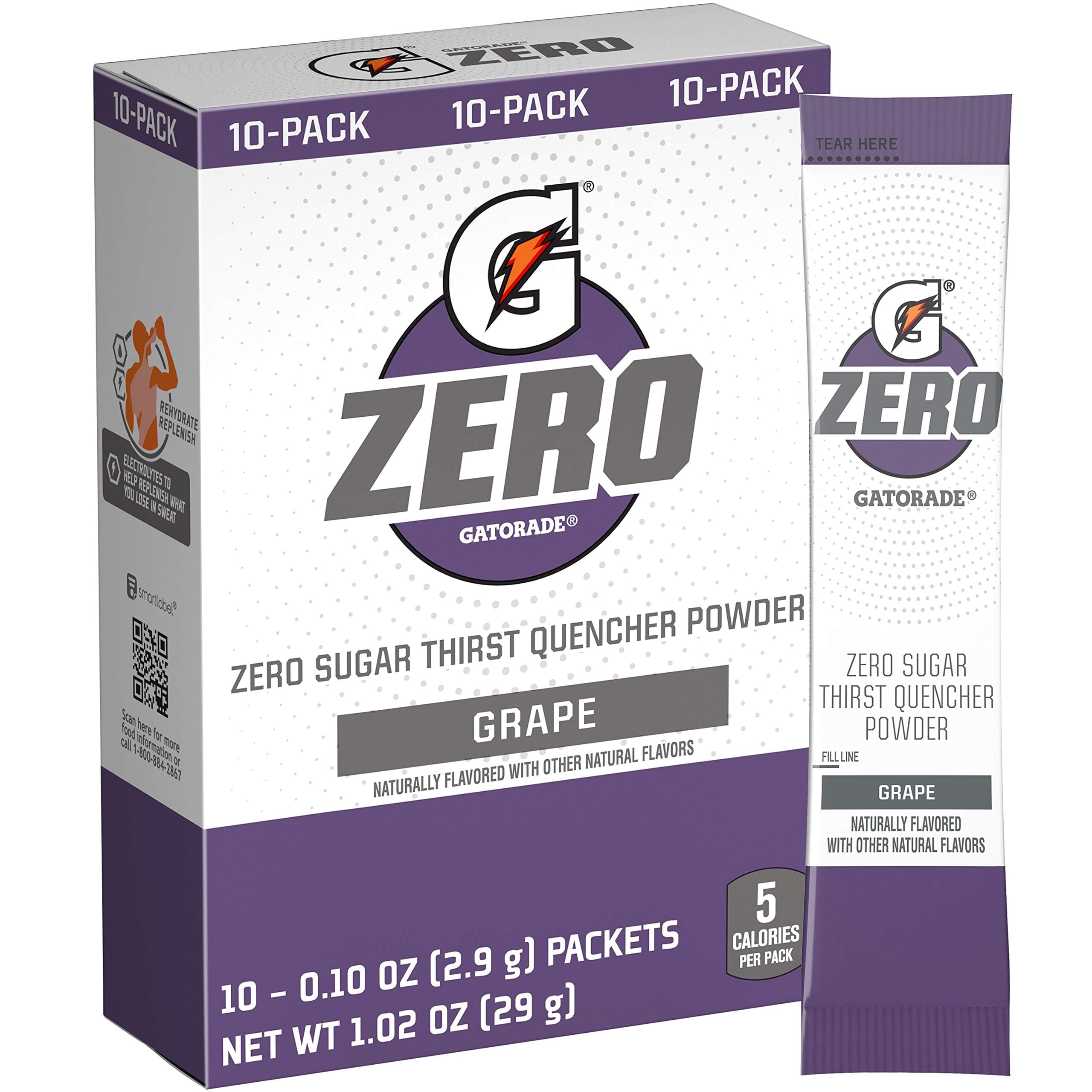 G Zero Powder, Grape, 0.10oz, Pack of 10