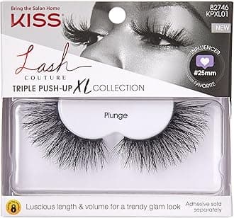 Lash Couture Triple Push Up XL Collection False Eyelashes, 3D Volume in Extra Long Length with Triple Design Technology, Cruelty-Free and Reusable, Style 'Plunge', 1 Pair Fake Eyelashes