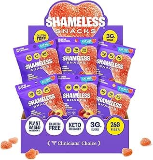 Snacks - Healthy Low Calorie Snacks, Low Carb Keto Gummies (Gluten Free) - 6 Pack OMG Peach