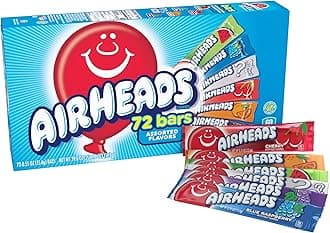 Airheads Candy Bars, Variety Bulk Box, Chewy Full Size Fruit Taffy, Back to School, Parties, Concessions, Non Melting, 72 Individually Wrapped Full Size Bars