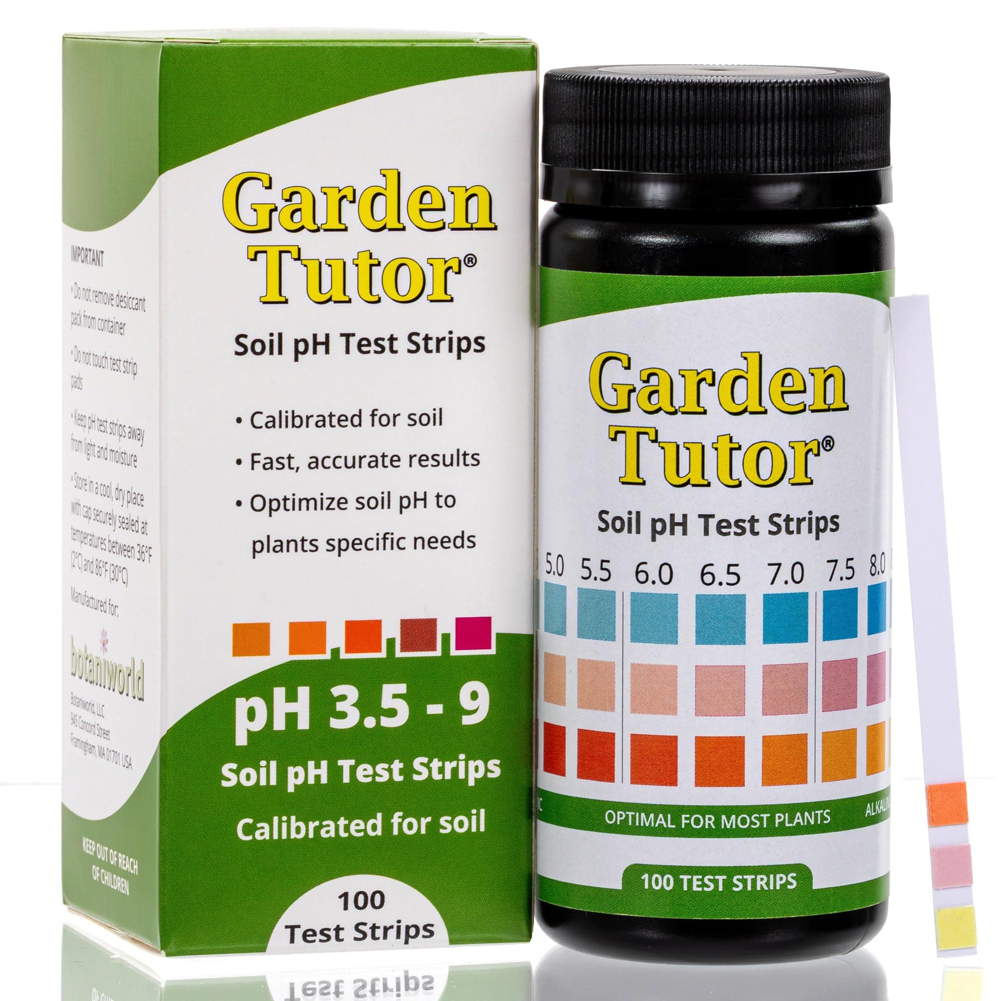 Garden Tutor Soil pH Test Kit – 100 Strips with AI-Powered Web Reader – Accurate Testing for Lawn, Garden & Compost – pH 3.5–9