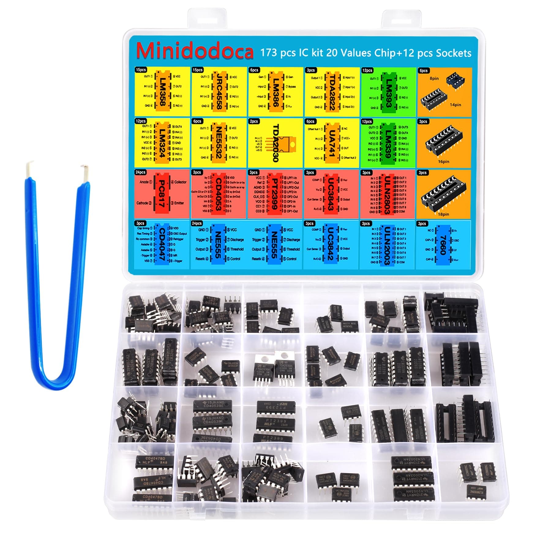 173 pcs 20 Values IC Chips kit