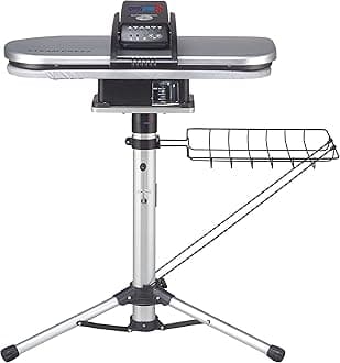 PSP202S Silver Steam Ironing Press with Telescopic Height-Adjustable Stand - 64cm x 27cm; 1,400watt (+ FREE Replacement Cover & Foam Underfelt - RRP £39.00!)