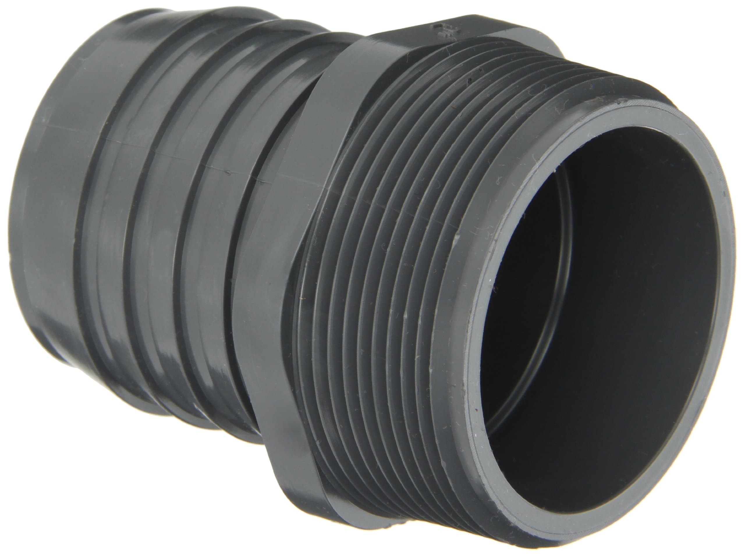 Spears 1436 Series PVC Tube Fitting, Adapter, Schedule 40, Gray, 3/4" Barbed x NPT Male