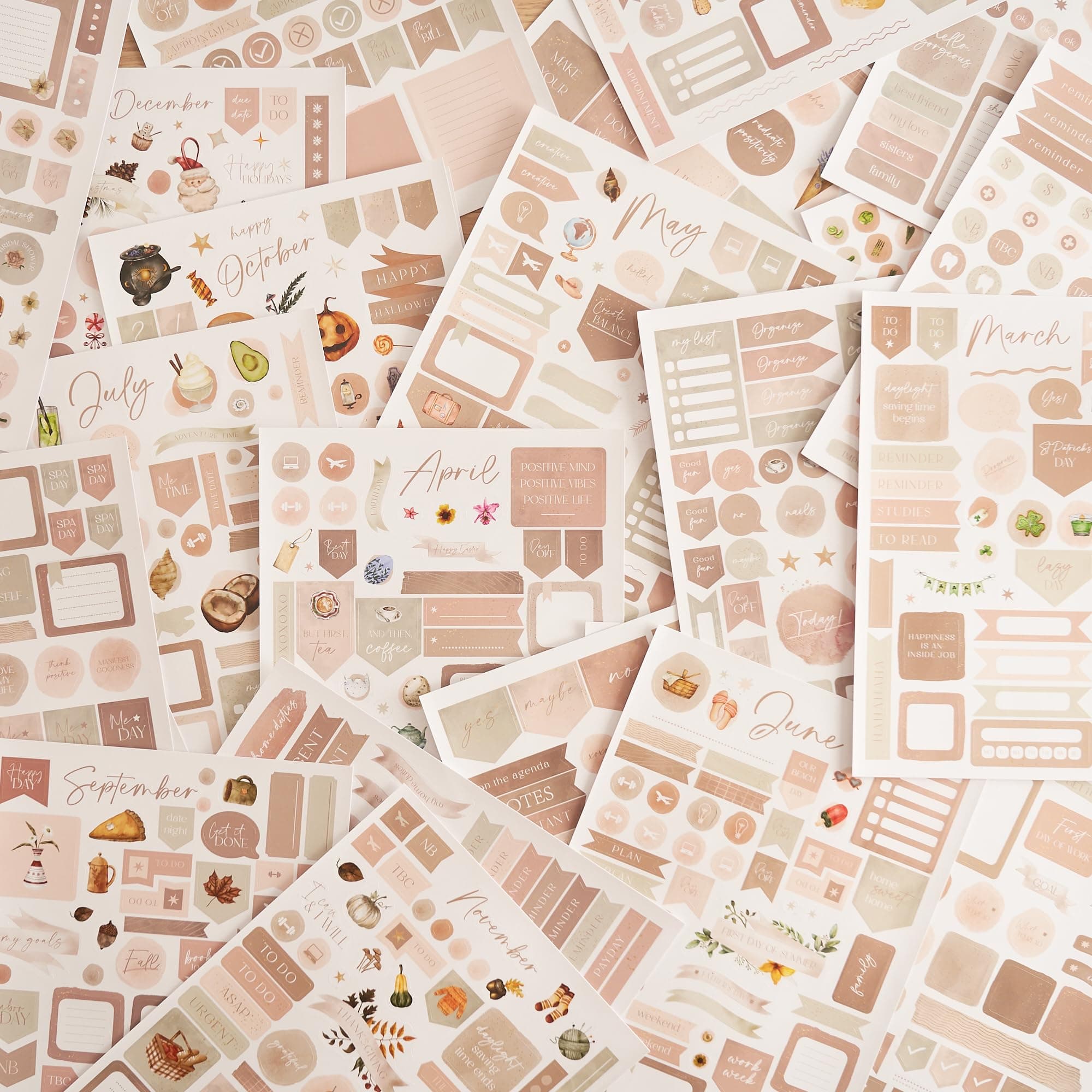 Aesthetic Planner Stickers for Fun Planning - 1220+ Monthly Boho Designs for Your Calendar or Scrapbook - The Perfect Sticker Accessories to Enhance Your Daily Bullet Journaling