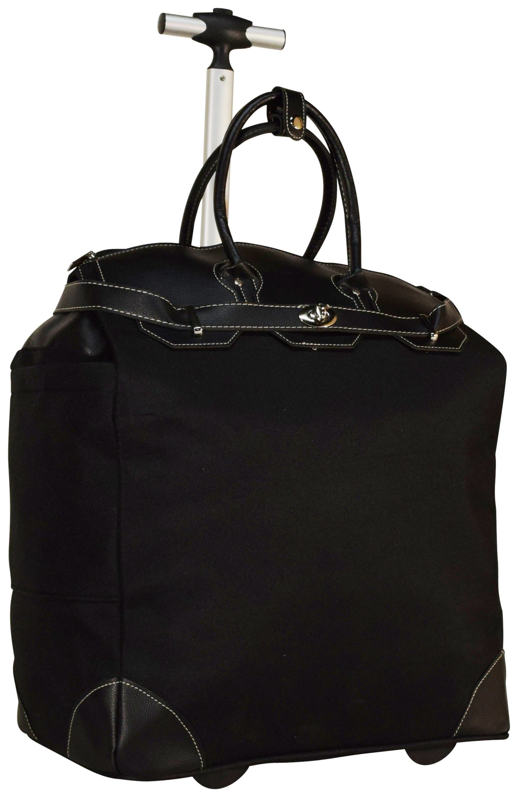 Laptop Rolling 18" Computer Tote Briefcase Carry-On Luggage (Black)