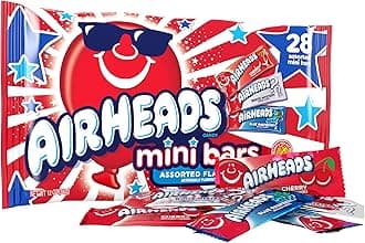 Candy Mini Bars, Red, White, & Blue, Assorted Flavors Variety Bag, Party, Non-Melting, 12 oz Bag
