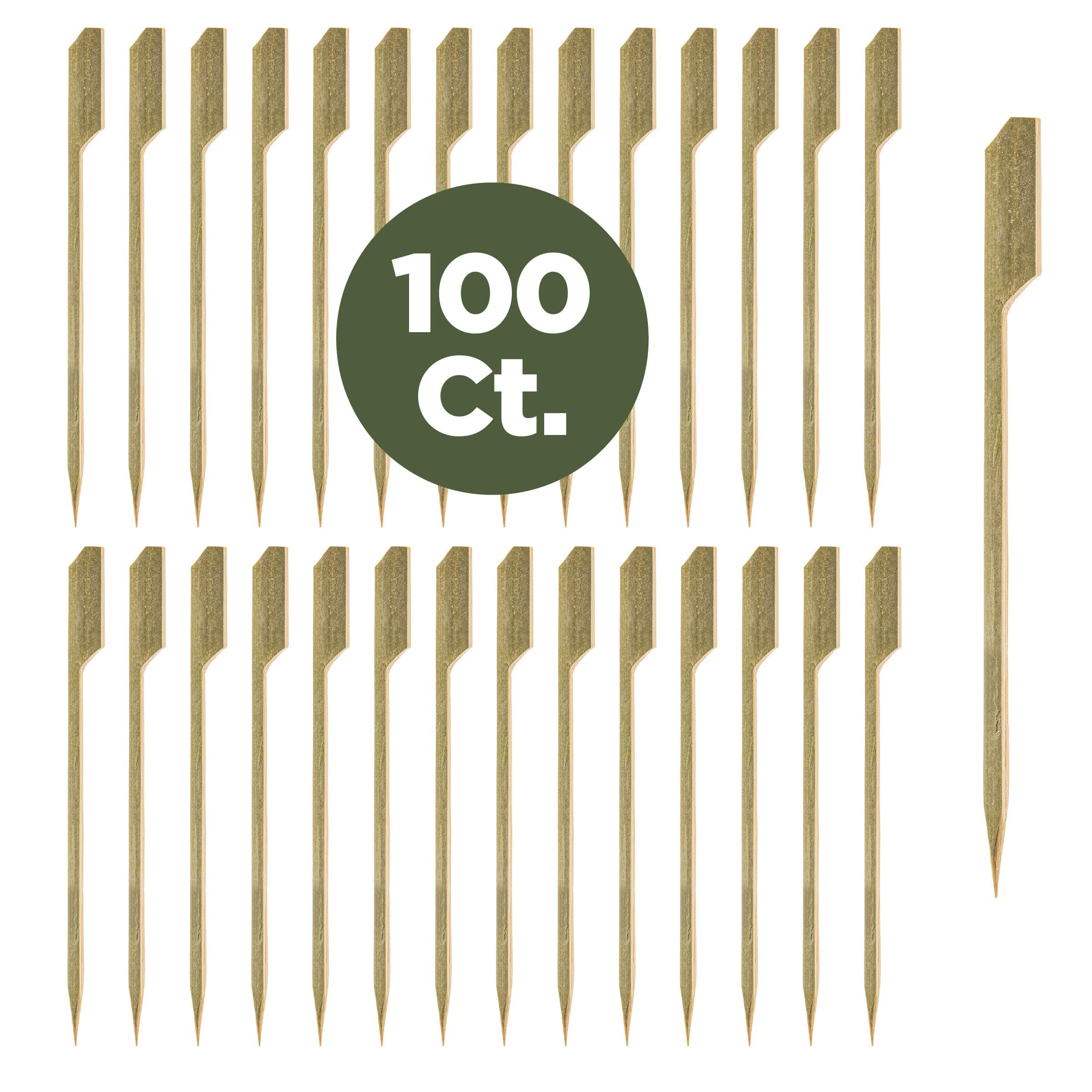 PREXWARE 4.7 Inch Bamboo Picks Paddle Skewers BBQ Picks 100 Pack