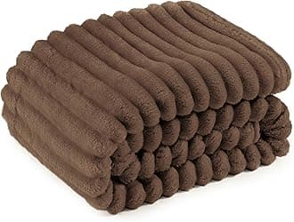 Bedsure GentleSoft Brown Fleece Blanket for Couch - Cozy Soft Blankets for Women, Cute Small Throws for Girls, 50x60 Inches