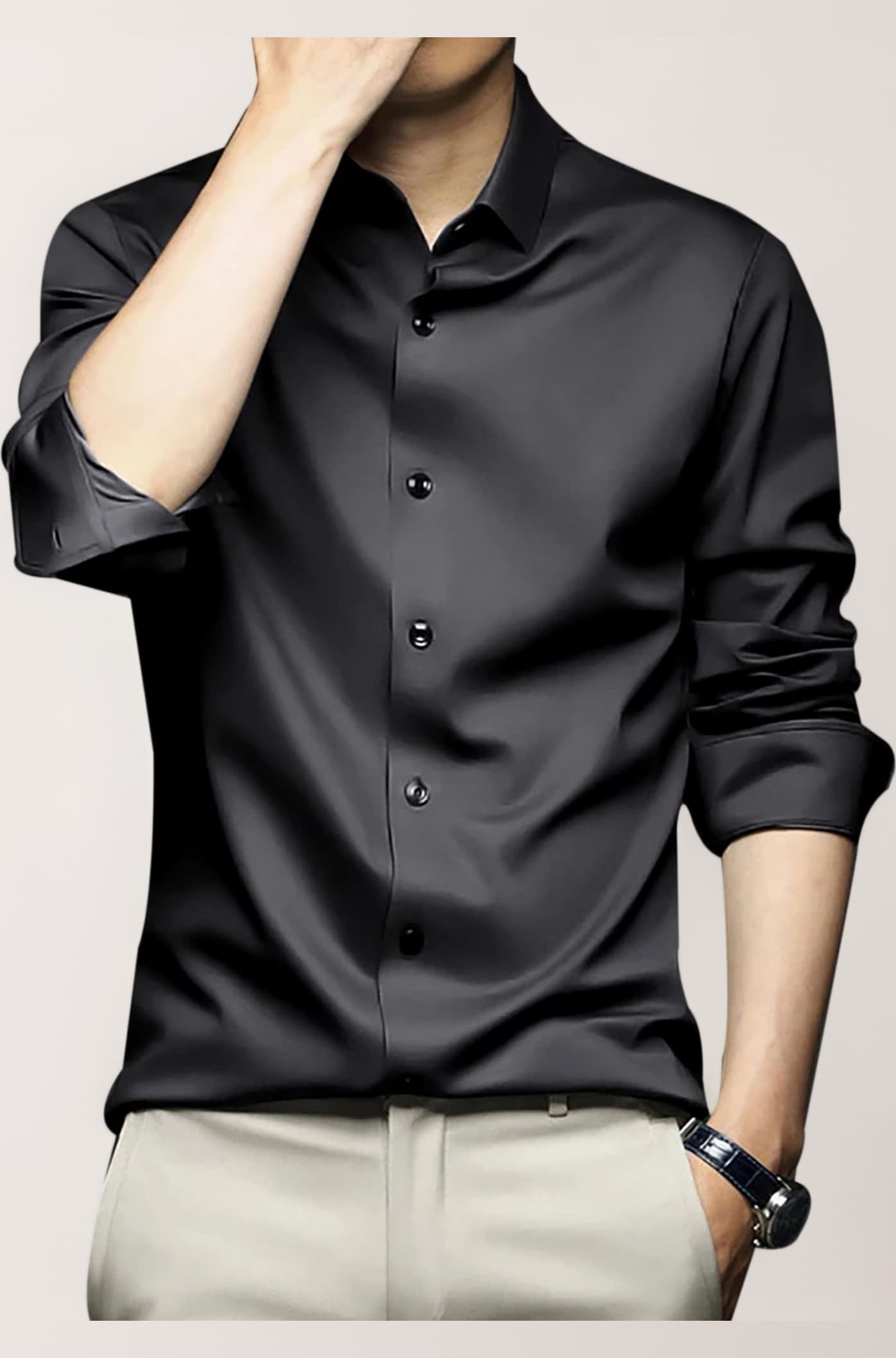 Mens Satin Regular Fit Formal Shirt.