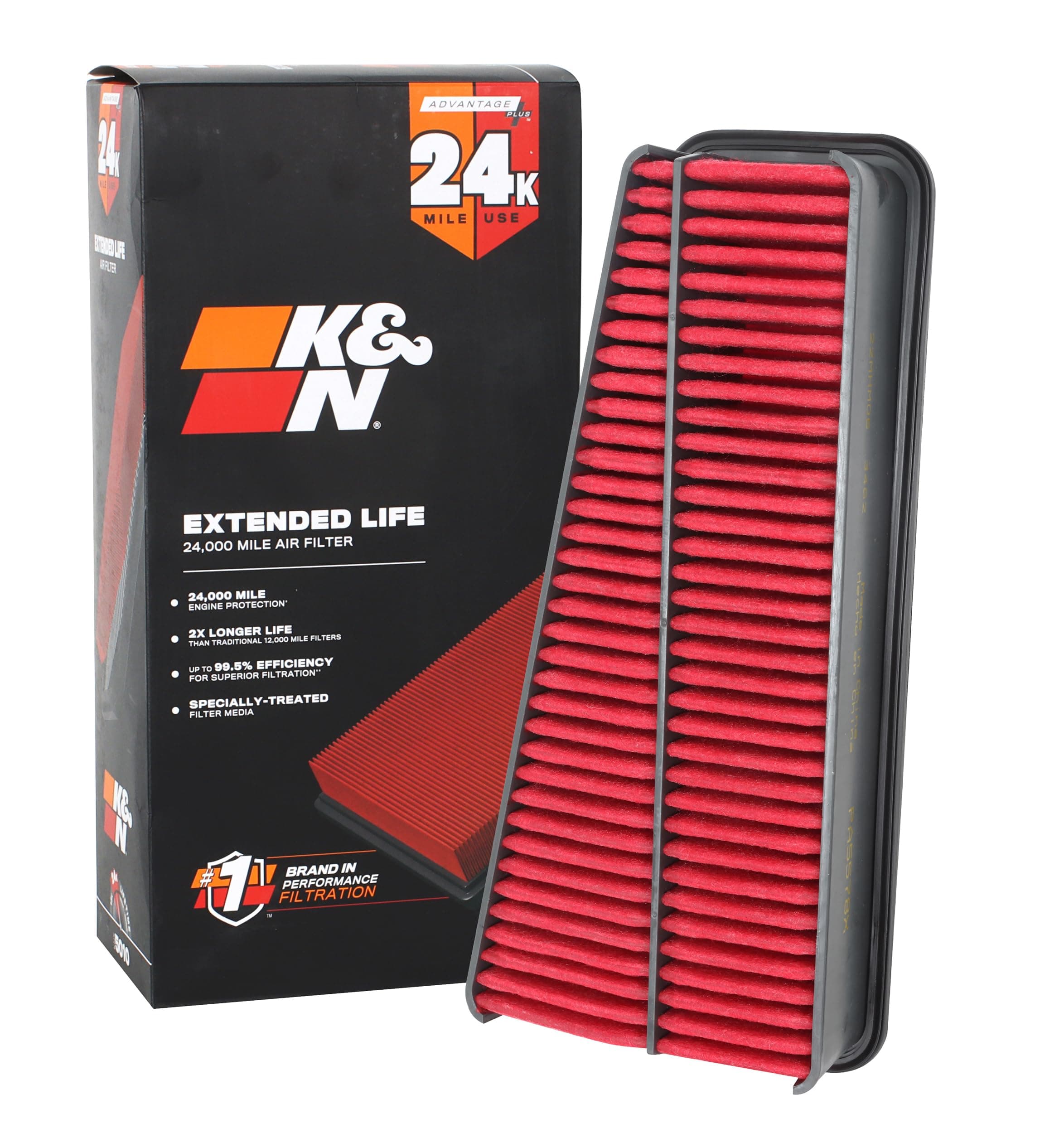 Engine Air Filter: Extended Life 24,000 Mile Replacement Air Filter: Compatible with 2002-2015 Toyota Mid-size Truck and SUV V6 (4-Runner, Tacoma, Hilux, Land Cruiser, Prado, FJ Cruiser), KNX-2281