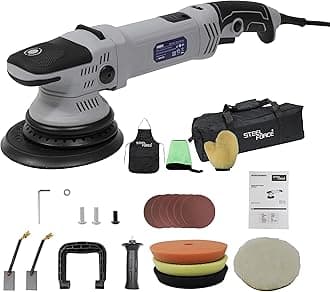 Steel Force PRP675021 6-inch Dual Action/DA Polisher, Buffer Waxer with Lock Switch and 6 Variable Speeds for Car Detailing, Tile Cleaning and Wood Polishing