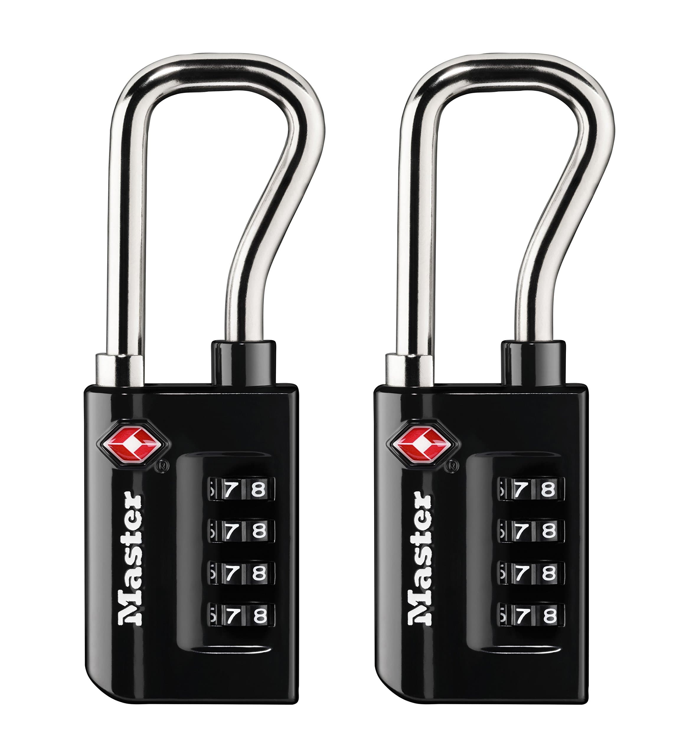 Master Lock 4696T, TSA Approved Luggage Lock, Pack of 2, Black, 2 Pack, Set Your Own Combination