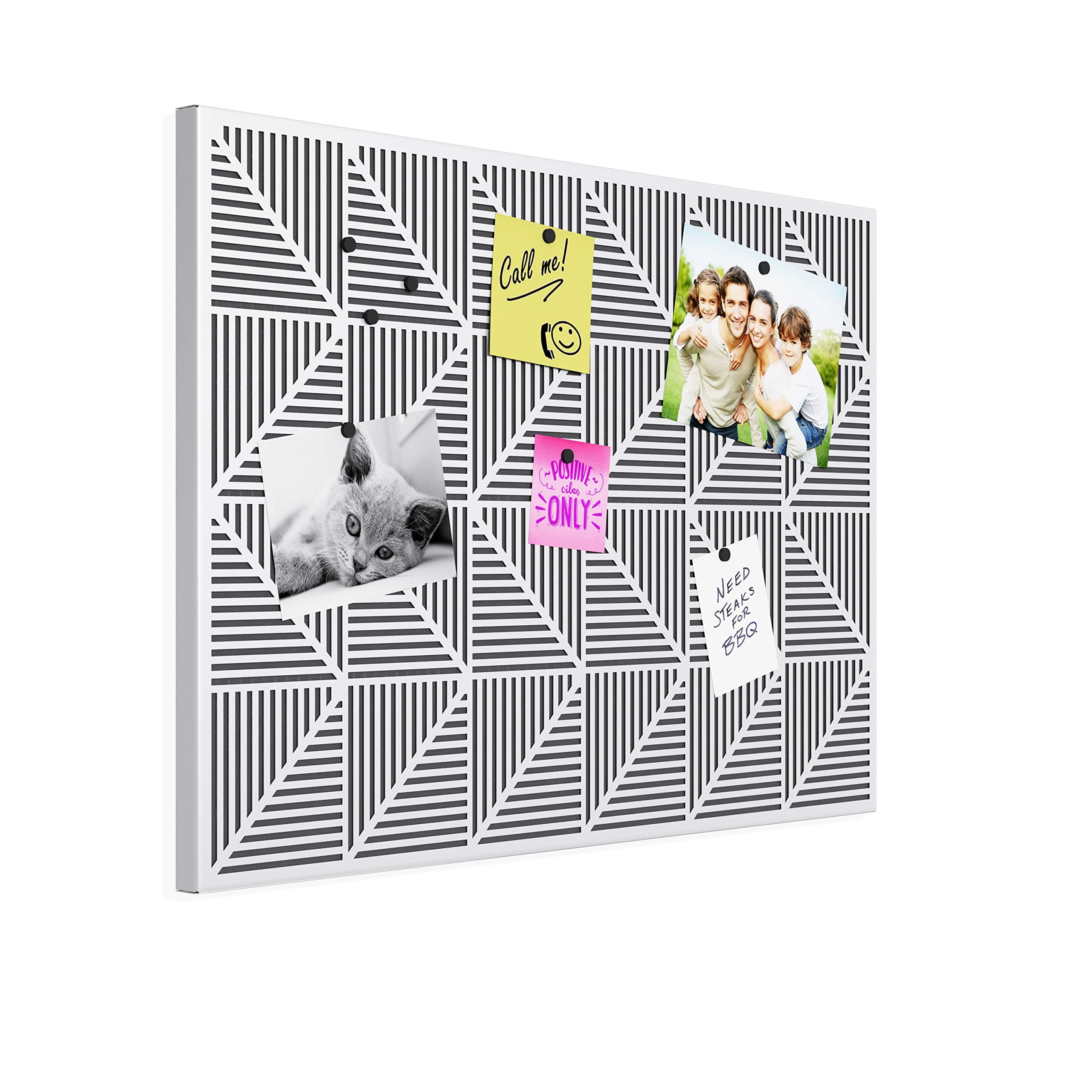 Trigon, Wall Mounted Bulletin Board, Magnetic Board, and Message Board, White