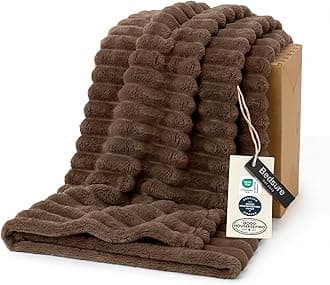 GentleSoft Brown Fleece Blanket for Couch - Cozy Soft Blankets for Women, Cute Small Throws for Girls, 50x60 Inches