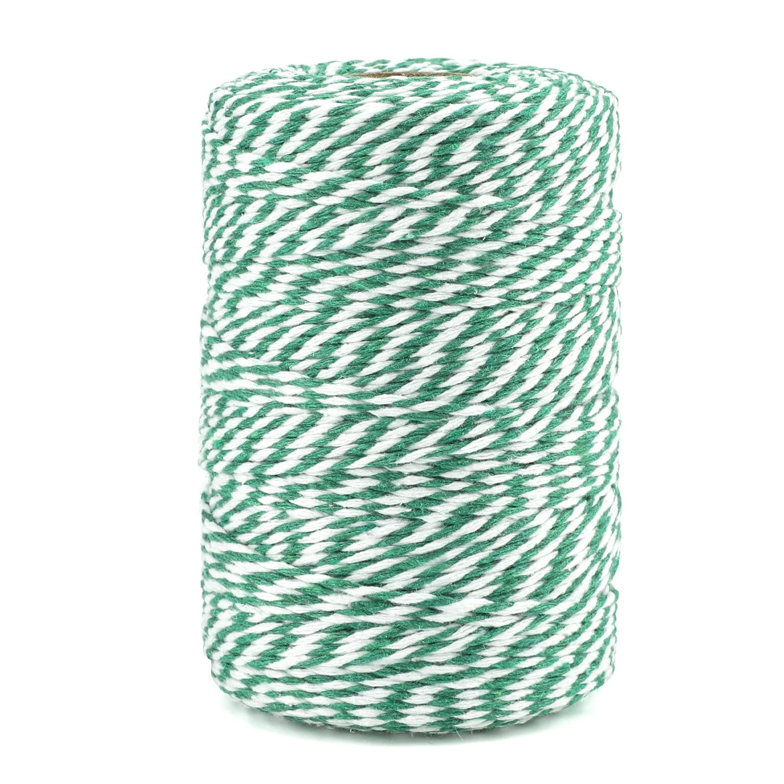 G2PLUS Christmas String, 2MM 656 Feet White and Green Cotton String, Gift Wrapping Twine for Crafts