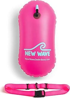 New Wave Swim Bubble for Open Water Swimmers and Triathletes - Be Bright, Be Seen & Be Safer with New Wave While Swimming Outdoors with This Safety Swim Buoy Tow Float
