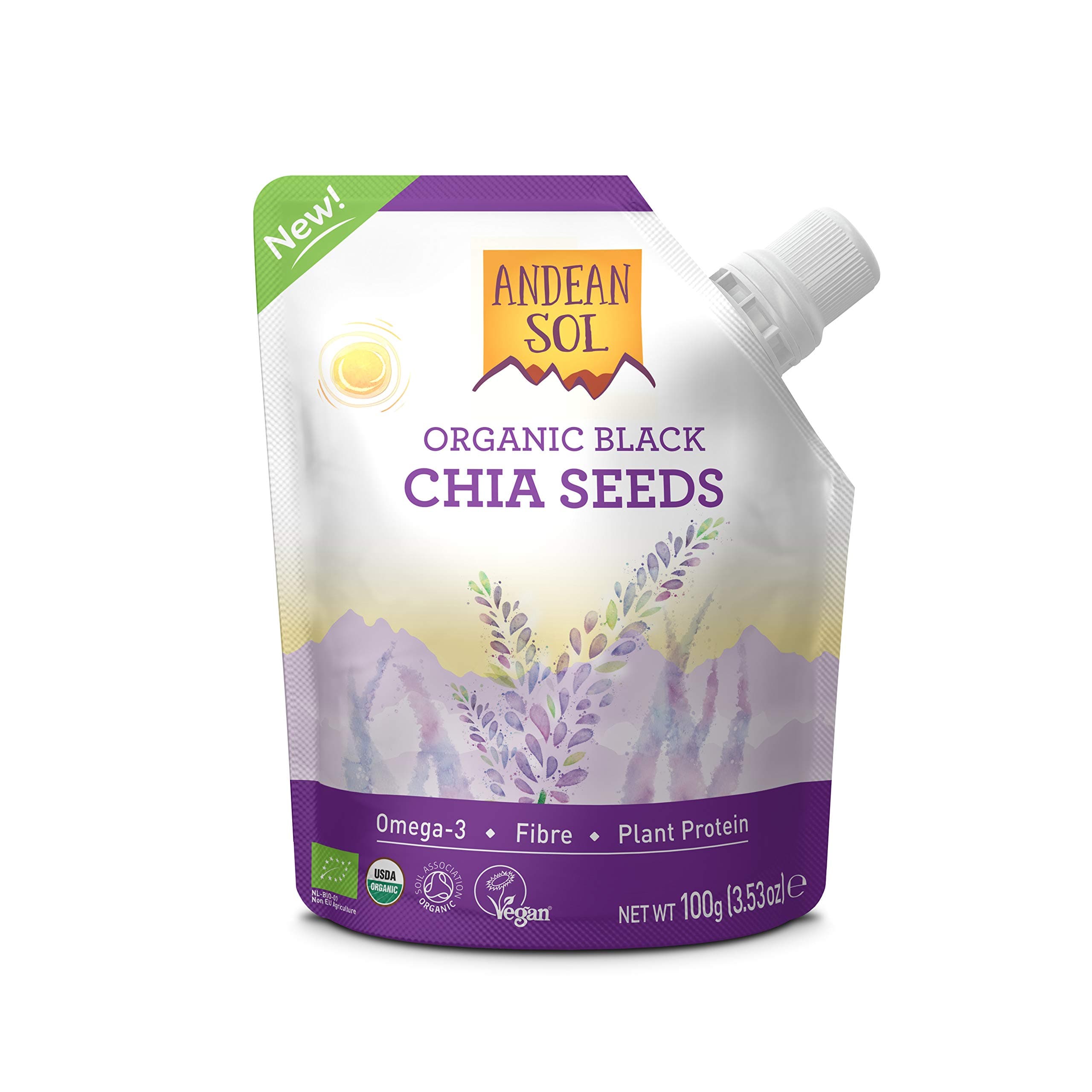 Andean Sol Organic Black Chia Seeds 100g
