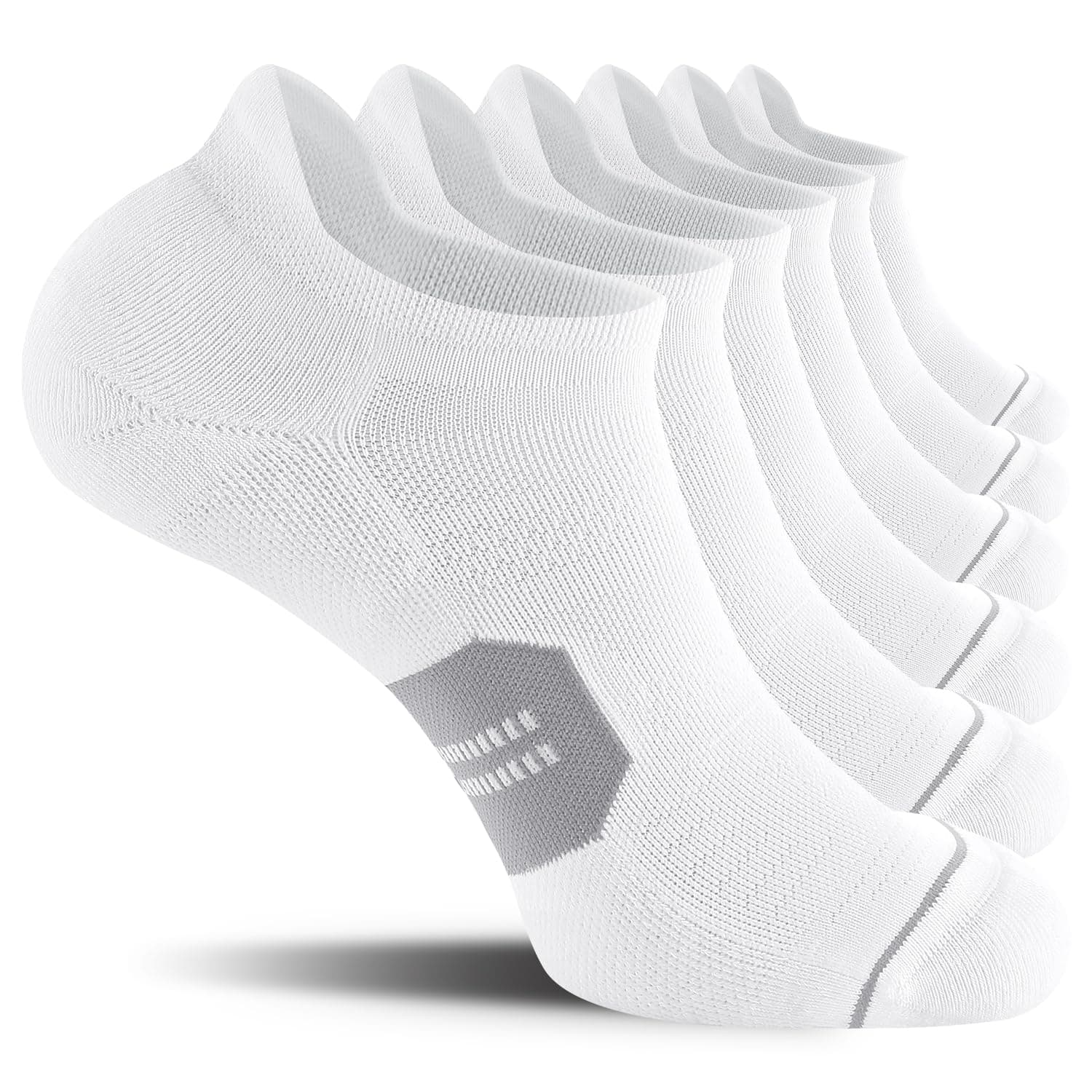 CS CELERSPORT Men's Ankle Running Socks with Cushion Low Cut Athletic Tab Socks for Men Women 6 Pack