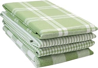 Kitchen Towels Set - Pack of 4 Cotton Dish Towels for Drying Dishes, 18”x 28”, Kitchen Hand Towels, Absorbent Tea Towels, Premium Dish Towels for Kitchen, Quick Drying Kitchen Towel Set - Sage Green