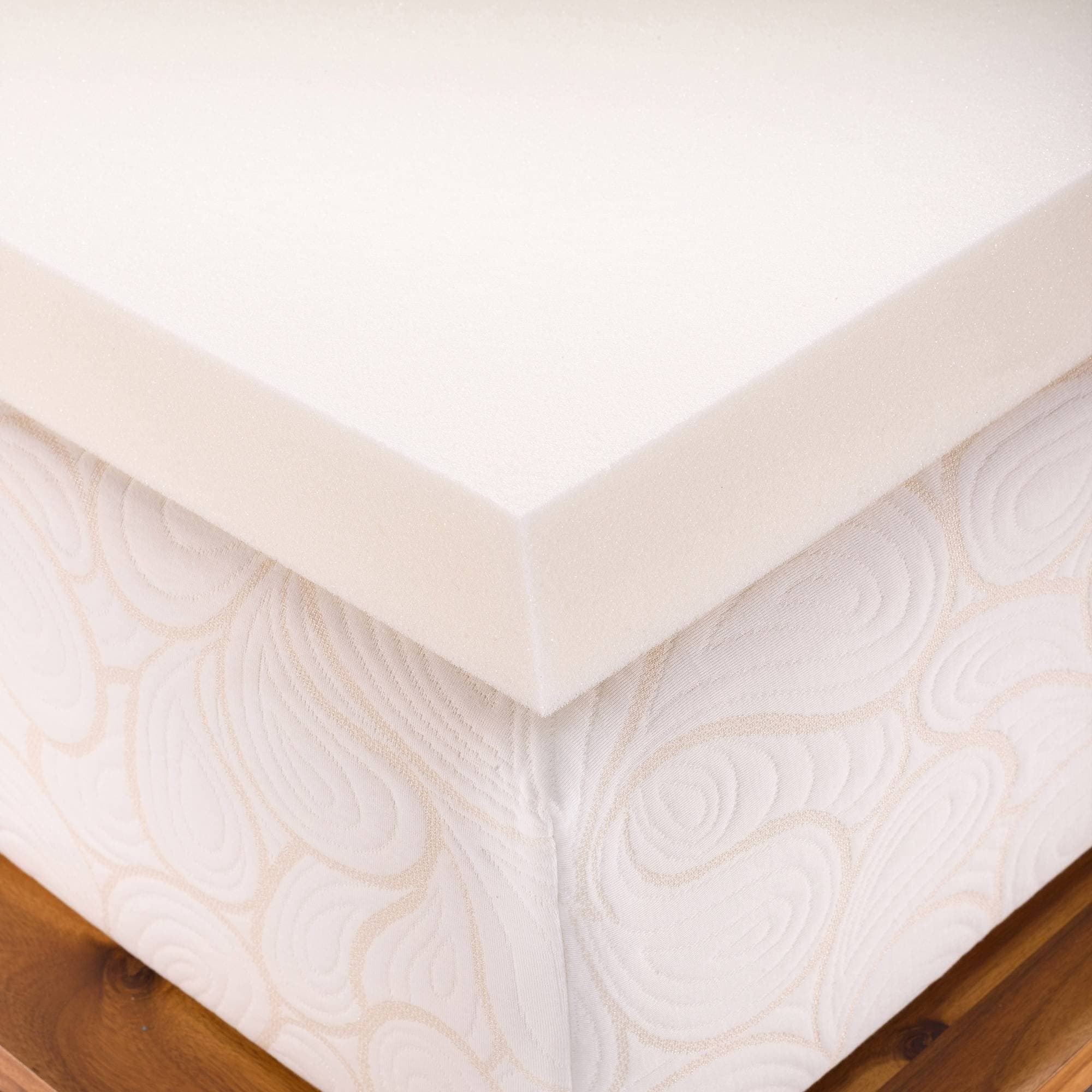 American King Size 4 inch Thick, Firm Conventional Polyurethane Foam MattressPad, Bed Topper Made in The USA