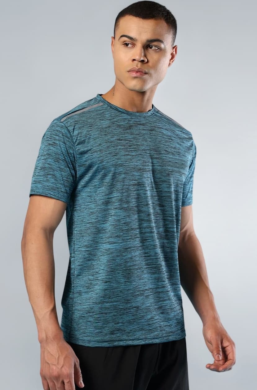 Men's Polyester Regular Fit Round Neck Regular Dry Fit Gym Sports T-Shirt