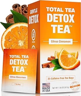 Slimming Detox Tea Caffeine Free, Herbal Blend with Chamomile, Hibiscus and Ginger Root for Colon Cleanse Weight Management Drinks – Natural Citrus&Cinnamon for Digestive Health (25 Bags)