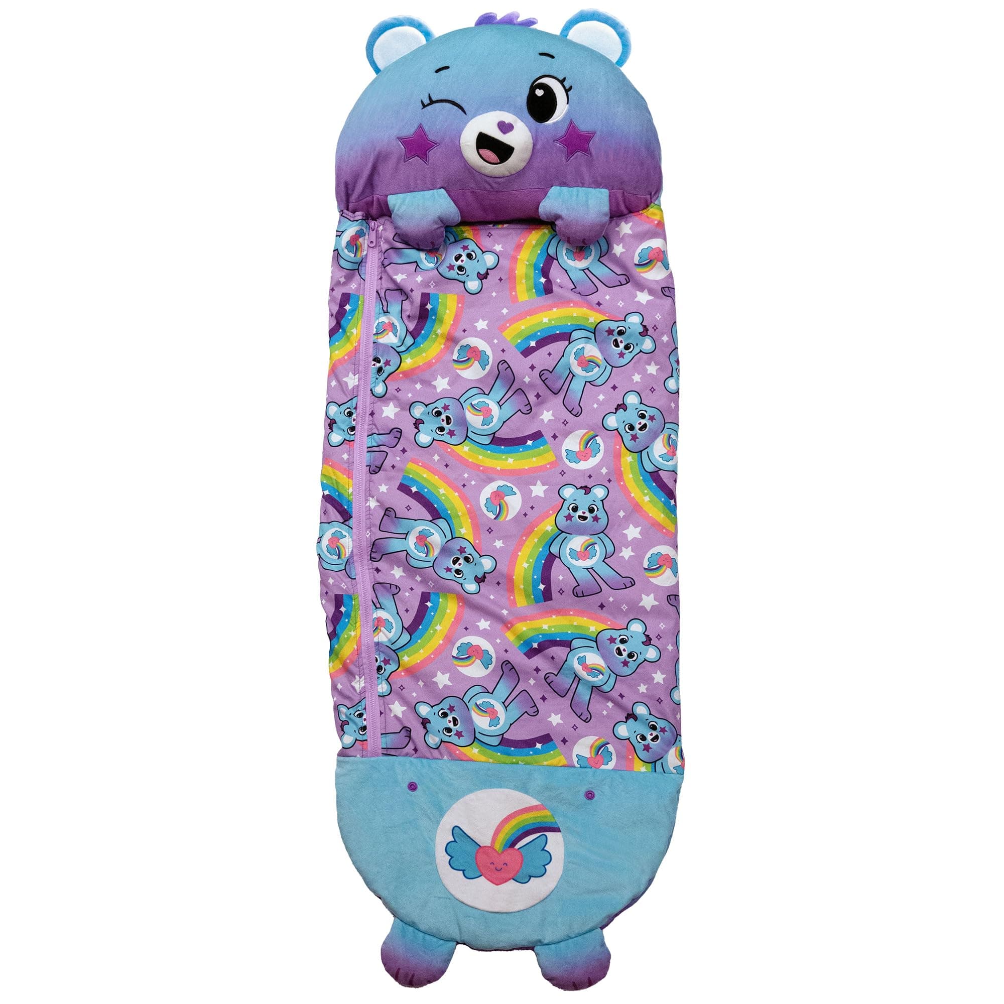 Care Bears Sleep Sack Medium - Dream Bright Bear - 54 x 20, 2-in-1: Plush Character Opens Into Sleeping Bag, Soft Play Animal, Kids 3+