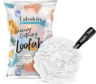 FABSKIN Loofah for Bathing | Bath Shower Loofah Sponge Scrubber Exfoliator for Women and Men | Bathing Sponge | Body Wash Scrub for Bathing | Bath Scrubber For Body (WHITE)