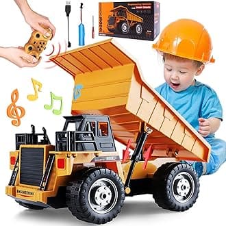 RC Dump Vehicle Toy for Kids - Remote Control Car for 6+ Year Old Boys Girls, Kids Beginner Car Tractor Vehicle, Rechargable Engineering Self-Discharging Truck for Kids Boys Gifts
