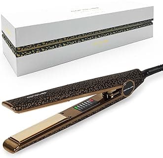 C1 Hair Straightener for Women Professional Titanium Plates Flat Iron (Leopard Gold Soft Touch)