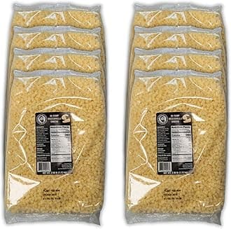 Bearded Butchers High-Temp Mozzarella Cheese, Case of 8 (2.5 lb Bags) – 20 lbs Total, Shelf-Stable 1/4-Inch Cubes for Up to 25 lbs of Meat Per Bag, 400°F High-Temperature Cheese – Ideal for Sausage Making, Brats, Snack Sticks, Burgers, and More