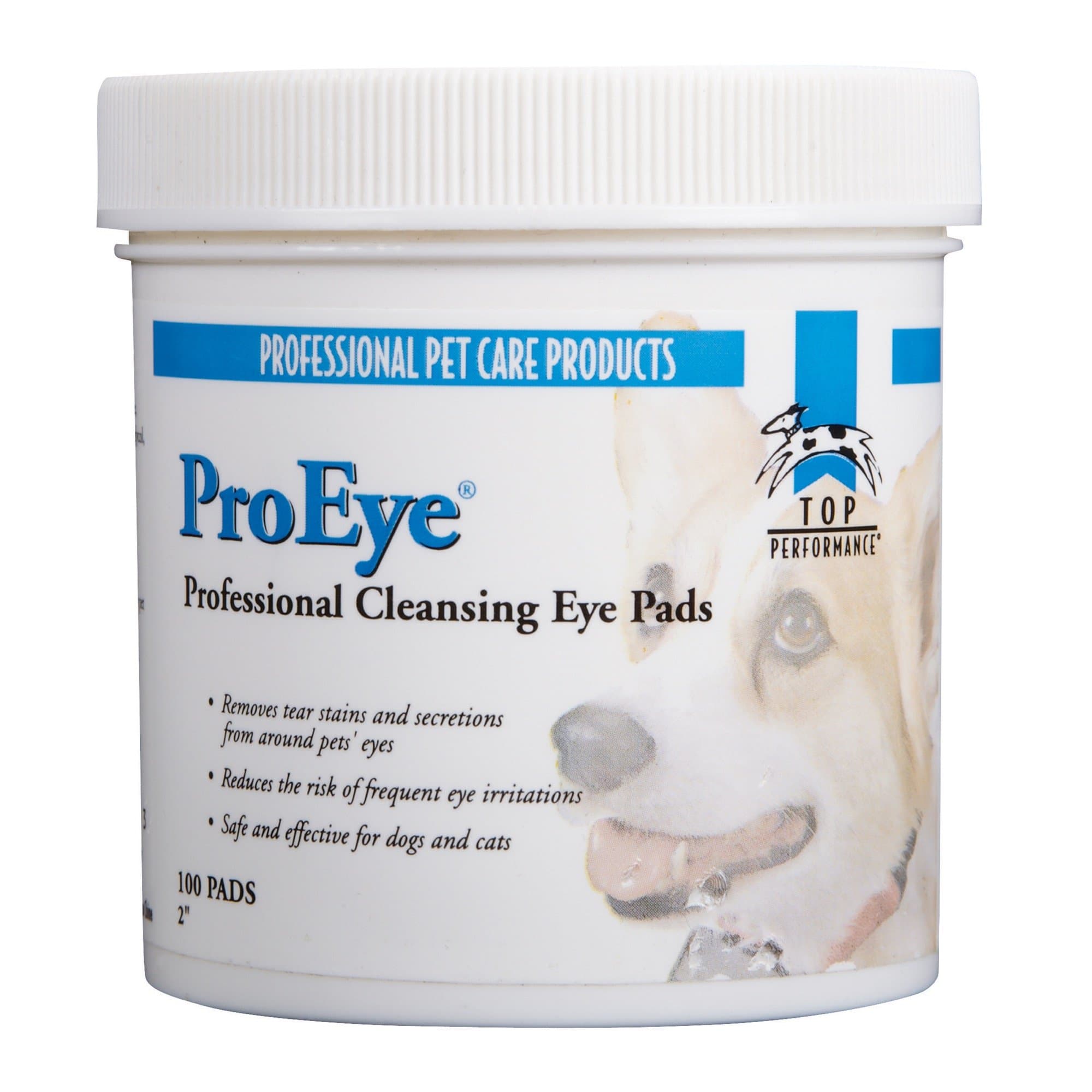 Top Performance ProEye Cleansing Pads — Safe and Effective Pads for Cleaning Around Pets' Eyes, 100-Pack