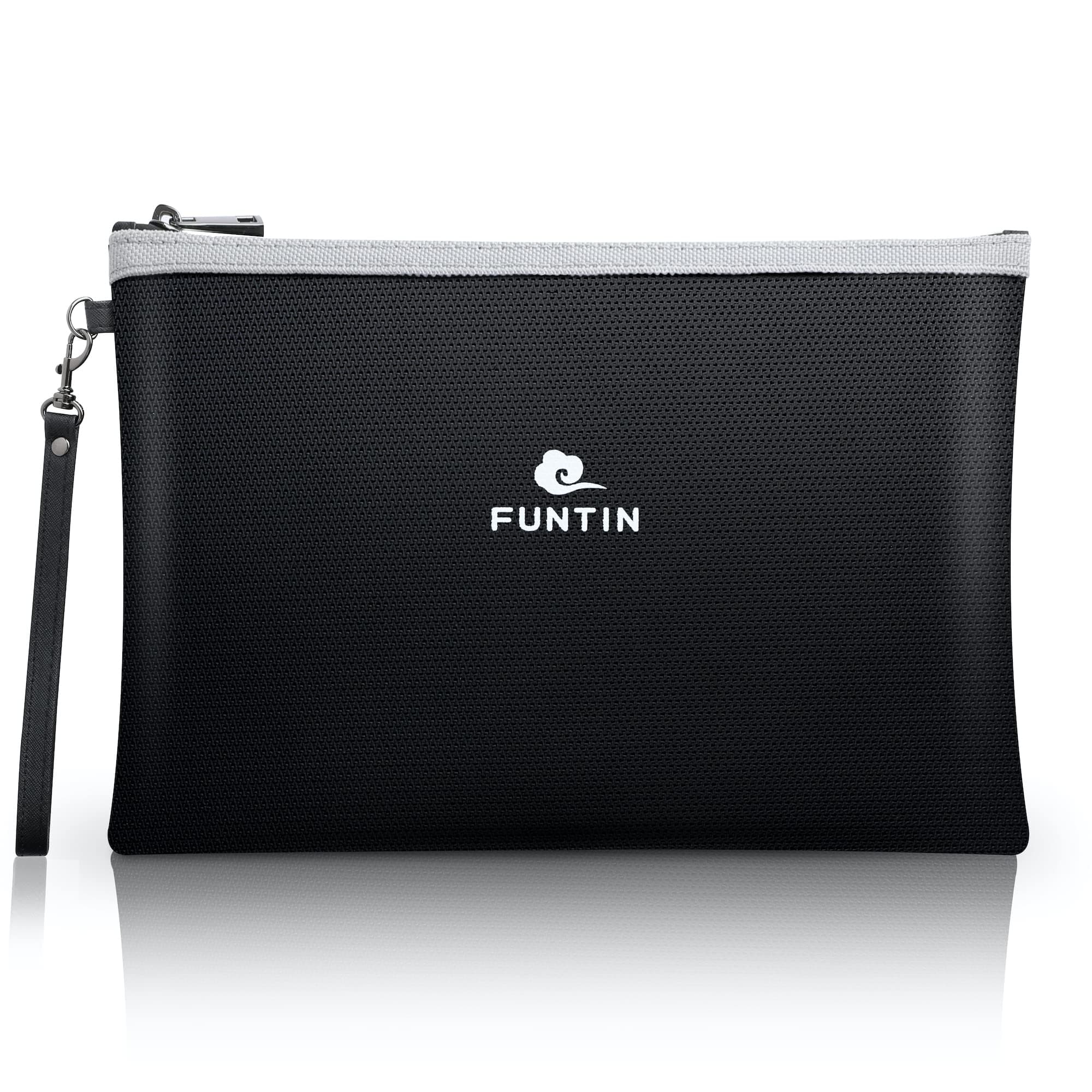 FuntinFireproof Document Bag, 13.4"x9.8" 2000°F Fire Safe Waterproof Money Pouch for Cash Passport Certificate Legal File ID Credit Card (MAX)