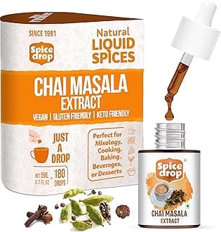 Spice Drop Chai Masala Extract | Contains Cardamom, Ginger & Black Pepper | Flavors 180 cups | 5ML equals 125 grams of powder | No preservative | 1 drop per cup | Tea Masala Drops