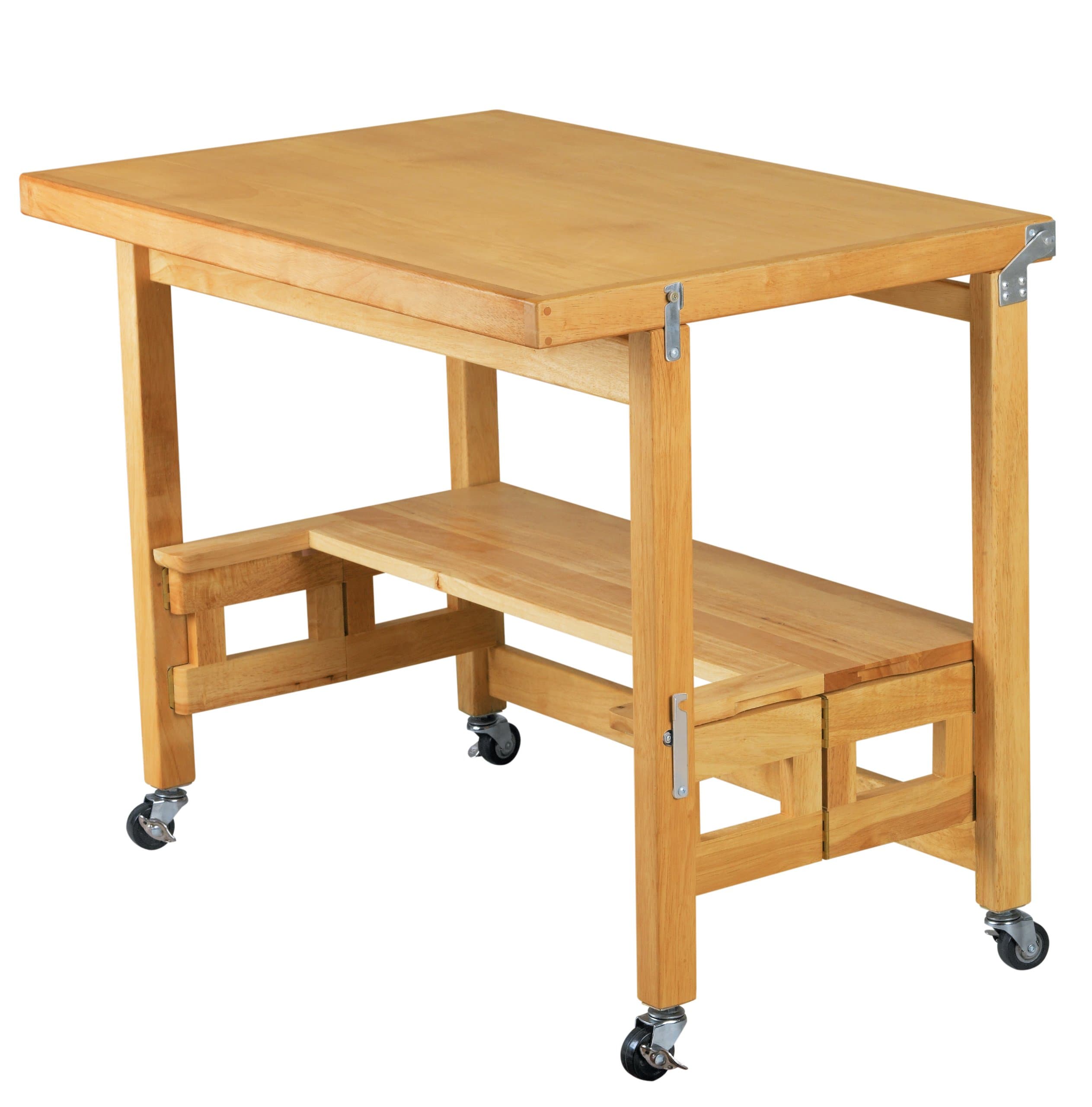 Oasis Concepts All Wood Flip and Fold Desk, Natural