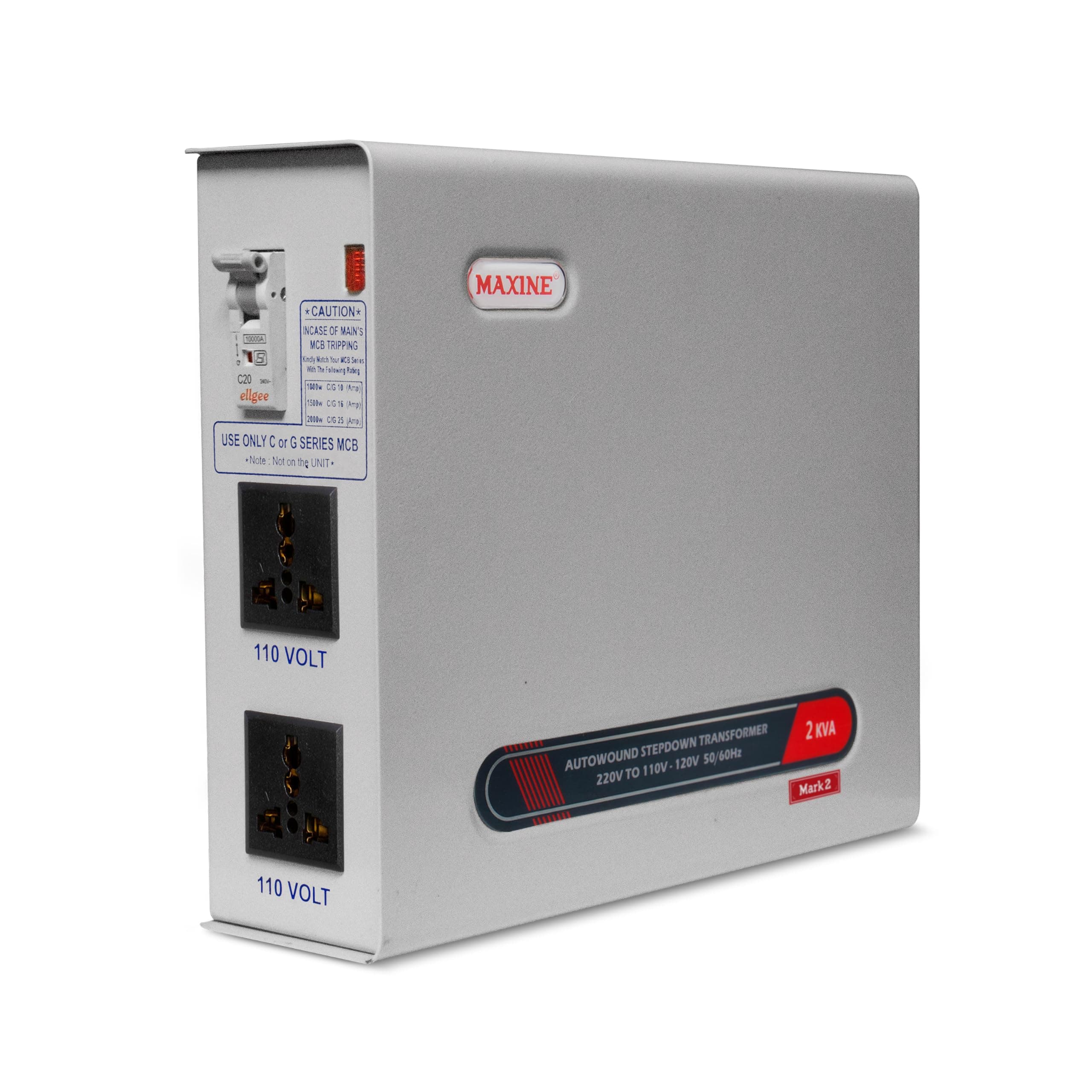 Maxine 2000 Watt 220v to 110v Step Down Voltage Converter for US Appliances Used in India (Mark II) Step Down Transformer for US Device to be Used in India,110v Voltage Converter