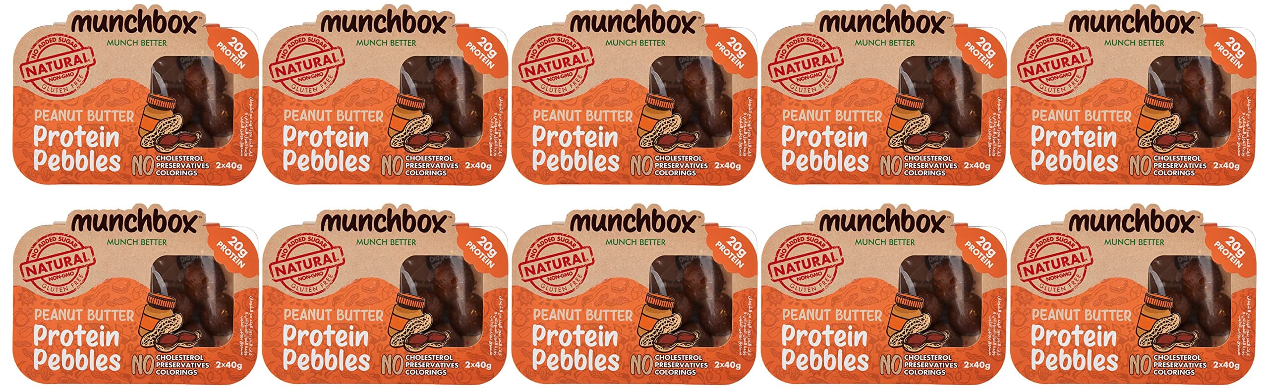 Munchbox Peanut Butter Protein Pebbles 80 g, 10-Pack