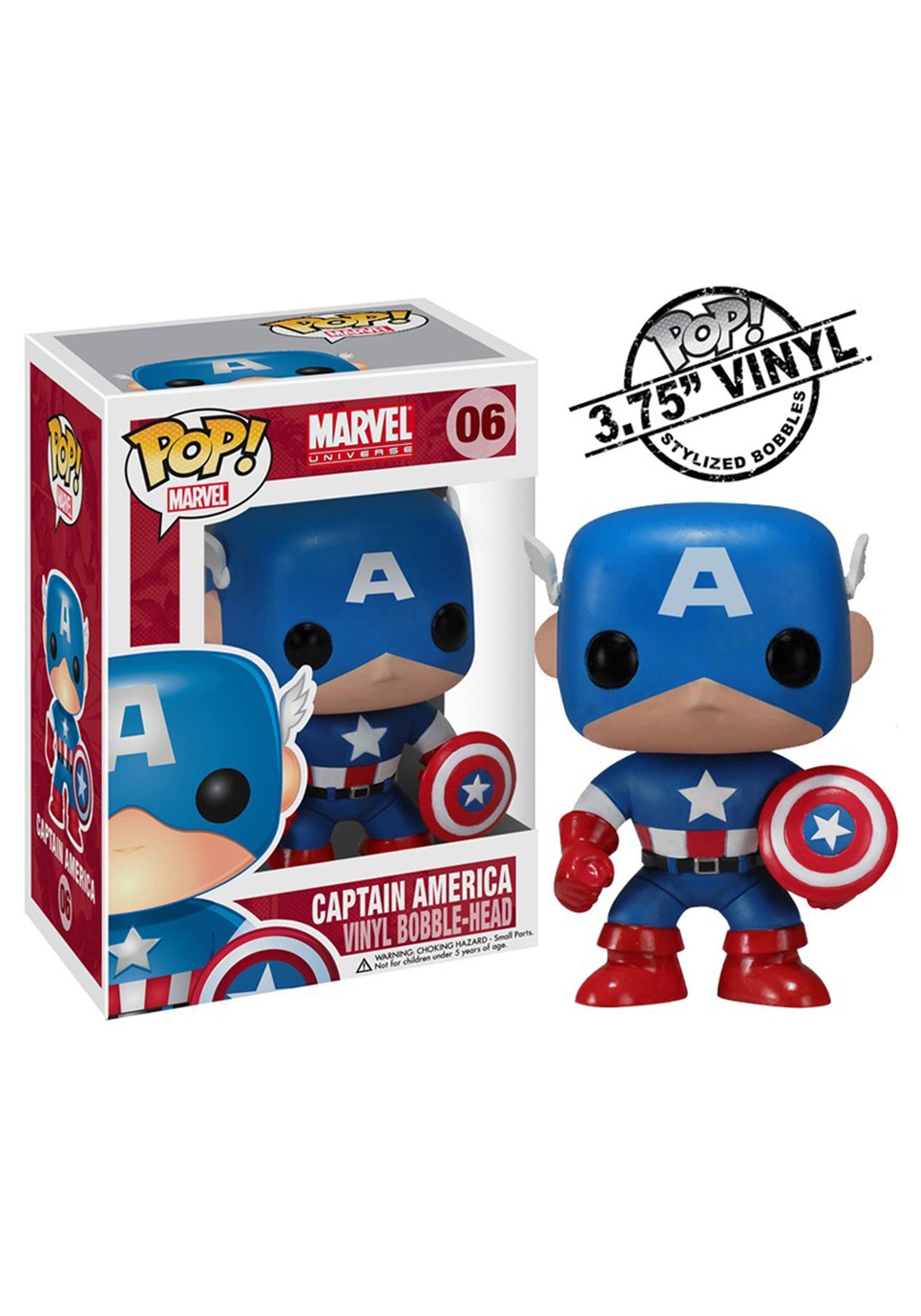 Marvel Captain America Pop Vinyl Figure,Multi,3.75 inches