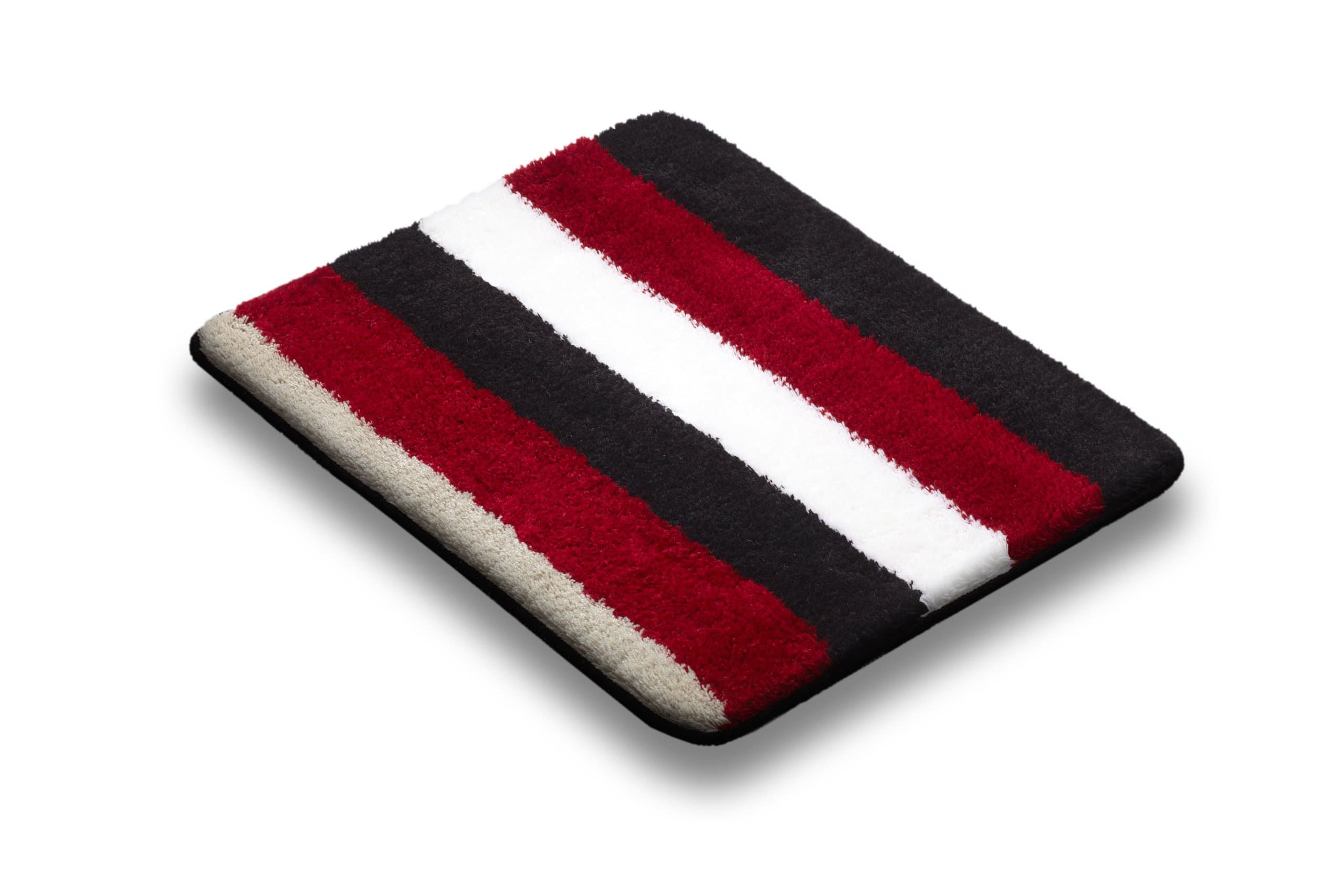 Vonella Stribes 14132 bath mat with cut-out, 60 cm x 50 cm, 100% polyacrylic, red