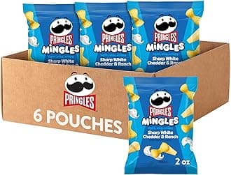 Mingles Puffed Snacks, Sharp White Cheddar and Ranch, Cheese Puffs, Salty Snacks (6 Bags)