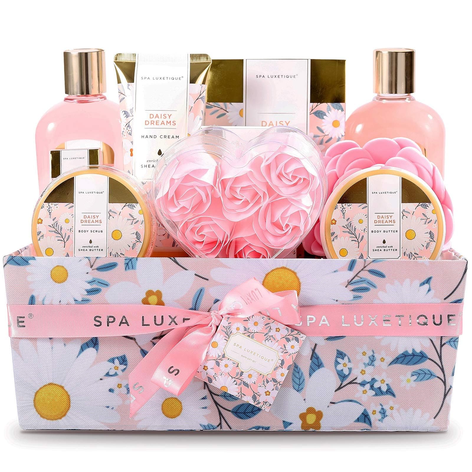 Spa Gift Baskets for Women, Spa Luxetique Bath Gift Set, 12pcs Relaxing Home Spa Kit for Women with Shower Gel, Bath Salt, Essential oil, Body Lotion, Hand Cream, Christmas Gifts for Mom