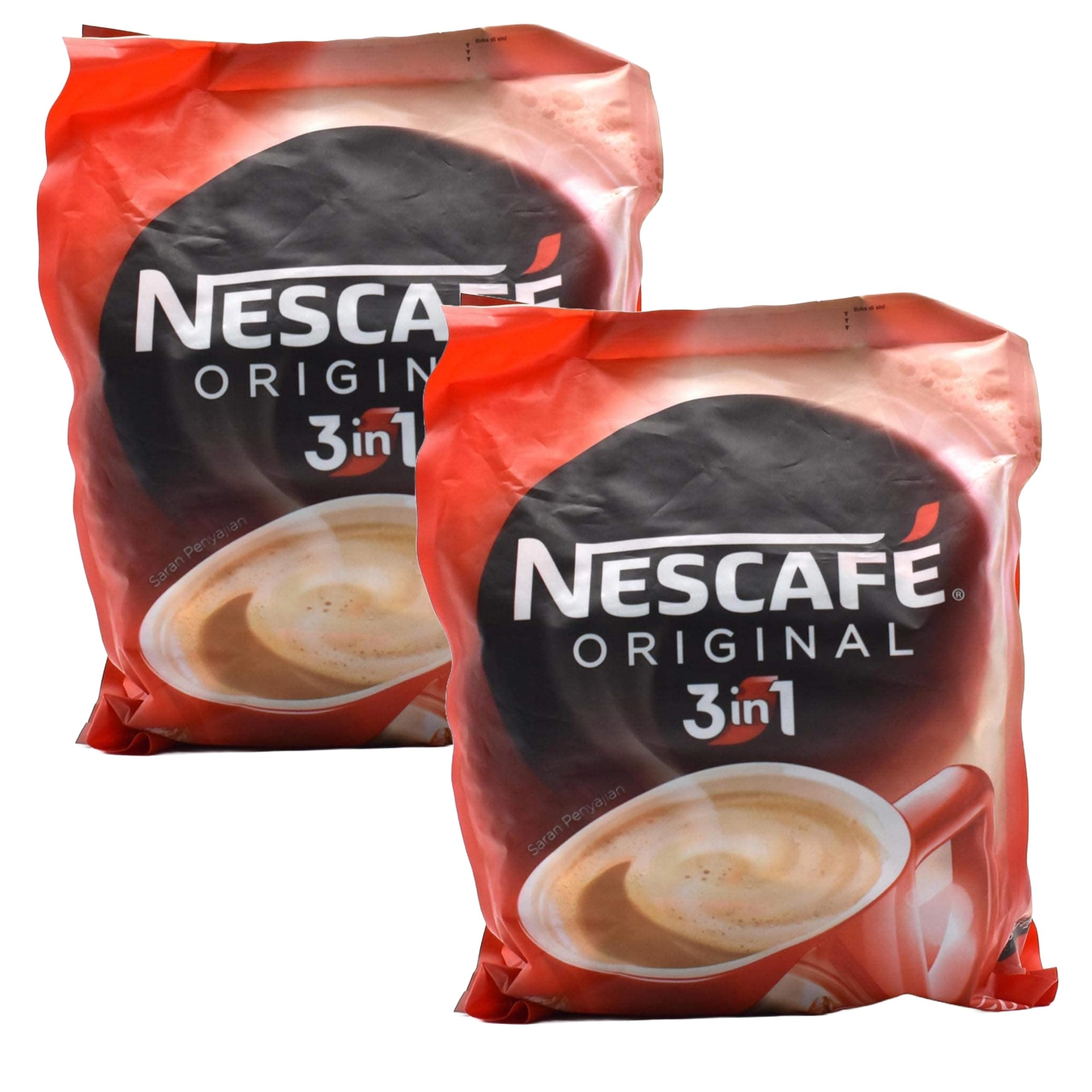 3 in 1 Original Soluble Ground Coffee Beverage, 30 Sachets Bag - Medium Roast - Pack of 2 (Imported)