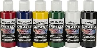 Createx Colors 5801-00 Airbrush Paint Set, 2 Ounce (Pack of 6), Multicolor, 12 Fl Oz