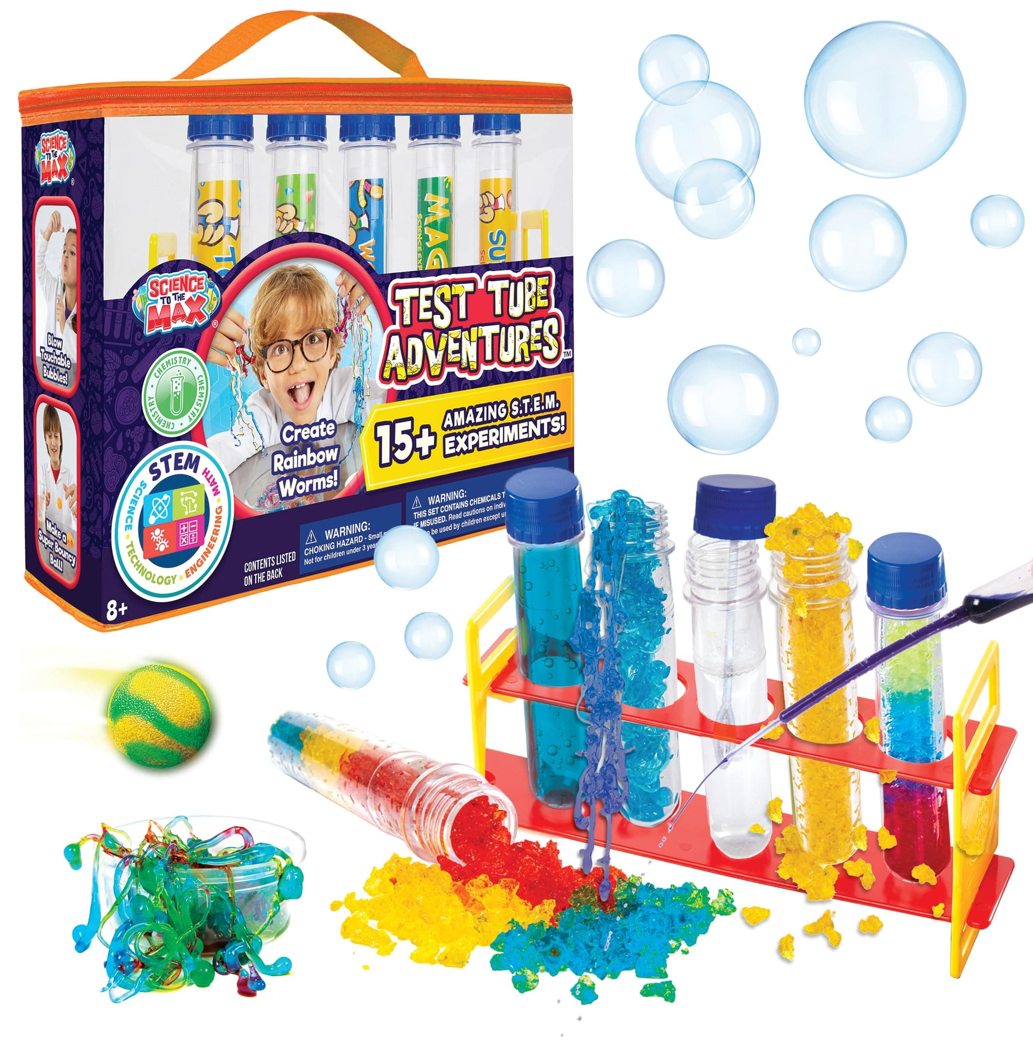 Test Tube Adventures Lab In A Bag By Be Amazing! Toys–Test Tube Science Kits For Kids–Science Toys For Kids-15 Experiments Included – Chemistry Kit For Boys & Girls – Ages 8+,Original Version,BAT4420