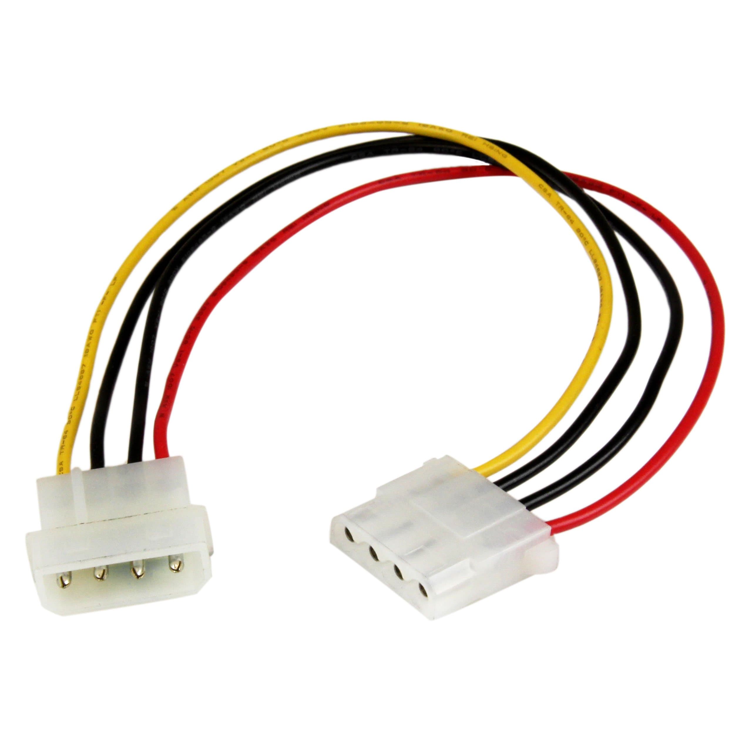 12in Molex LP4 Power Extension Cable M/F - 4 pin Molex Power Connector - 4 pin Power Extension Cable - LP4 Power Cable (LP4POWEXT12)